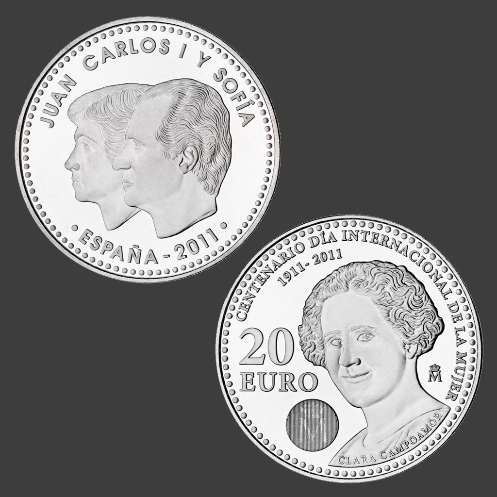 Clara Campoamor en la moneda de 20 euros